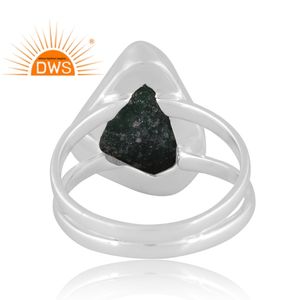 Hot Selling Fine Sterling Silver Natural Rough <b>Green</b> Aventurine Quartz Gemstone Stackable Ring Custom Jewelry Manufacturer - Product Image 4