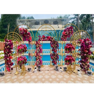 Outdoor Theme Poolside Decor <b>Wedding</b> <b>Arches</b> Trendy Metal Stands for <b>Wedding</b> Stage Decor Exclusive Metal Panels for Decoration - Product Image 1