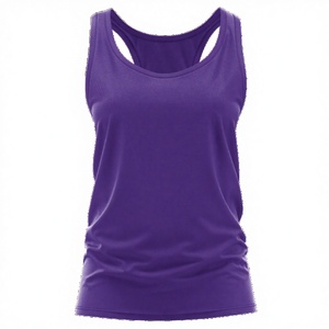 เสื้อกล้ามโยคะยิม แรเซอร์แบ็ค ผ้าถัก โลโก้ด้านหน้า น้ำหนักเบา ผ้าฝ้าย 100% เสื้อวิ่ง - Product Image 1