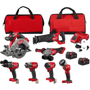 Brand New 18V Lithium-Ion Brushless Cordless combo Kit, 7 Tools ,Two 5.0Ah Batteries, 1 Charger , 2 Tool Bags Ready to ship - Product Image 1