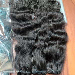 Vente en gros Extensions de cheveux humains vierges bruts non transformés en vague de corps de temple indien noir naturel avec texture douce et soyeuse - Product Image 4
