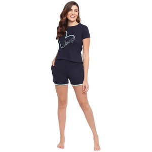 Conjunto de Camiseta y Pantalones Cortos de Verano para Mujer, Elegante, de Algodón Suave, Ligero, Cómodo, Informal, Ideal para Viajes Diarios al Aire Libre - Product Image 2