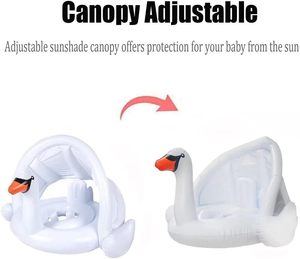 Summer Hot Baby Pool <b>Float</b> with Canopy Pink Flamingo <b>Inflatable</b> Swim Ring Seat for Infant Toddler 6 to 48 Months Outdoor Water - Product Image 2