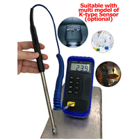 Thermomètre numérique TECPEL DTM-305 avec sonde de type K - Plage de mesure de -50 à 1 300 °C (0,5 % + 1 °C) Précision 0,1 °C Résolution
