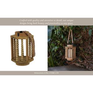 Lantern Style Bead Design <b>Hanging</b> Wooden <b>Candle</b> Holder for Home Decor Soft Lighting Entryway and Festive Use From India - Product Image 4