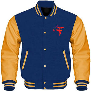 OEM Logo <b>Men's</b> Varsity <b>Jacket</b>-High Quality Knitted Embroidery Patchwork <b>Thermal</b> Casual Baseball Leather Sleeves <b>Jackets</b> - Product Image 2