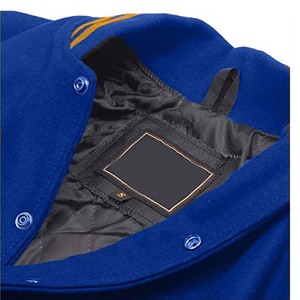 ผู้ผลิต OEM รับผลิตเสื้อแจ็คเก็ตเบสบอลแบบมีโลโก้ตามสั่ง เสื้อแจ็คเก็ตเลตเตอร์แมน เสื้อแจ็คเก็ตวาร์ซิตี้ คุณภาพสูง สำหรับผู้ชาย - Product Image 5