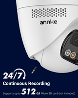 ANNKE FCD600 Caméra IP Tourelle Panoramique 180 Degrés Double Lentille 6 Mégapixels avec IA, PoE, Audio Bidirectionnel, Lumière Hybride Intelligente, IP67