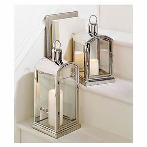 Lanterne traditionnelle en métal sans flamme pour souhaiter prier flottant rivière papier bougie lumière à la main plaqué argent de haute qualité - Product Image 1