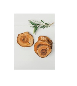 <b>Hand</b> carved wooden coaster made by skilled artisans suitable for rustic vintage and traditional home settings - Product Image 1