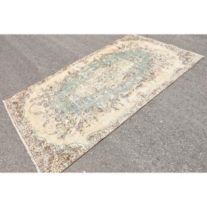 Vintage 5.2x8.9 ft Rug, Turkish Rug, <b>Brown</b> Ombr Rug <b>Wool</b> - Product Image 2