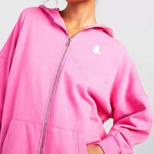 เสื้อฮู้ดดี้สปอร์ตแบบซิป 2 in 1 สำหรับผู้หญิง ผ้าฝ้าย 100% คุณภาพสูง สไตล์วินเทจ ล้างสีแบบแอซิด พิมพ์ลาย ระบายอากาศได้ดี เหมาะสำหรับฤดูหนาว - Product Image 3