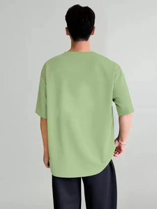 Fabricante de fábrica suministro Unisex 100% algodón 220g hombro caído camiseta de gran tamaño impresión personalizada hombro caído 100% - Product Image 2