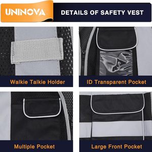 Chaleco de Seguridad de Alta Visibilidad - Malla Reflectante con Múltiples Bolsillos, Ropa de Trabajo Transpirable - Product Image 4