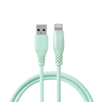 Cable USB-A a Lightning de Silicona con Diseño de Textura en Relieve 3D, Certificado MFI, en Stock, para Uso en Computadoras, Carga y Sincronización