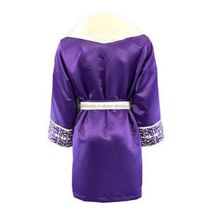 Custom Fight Wear <b>Boxing</b> <b>Robe</b> Smooth Satin Walkout Outfit Hooded Training and Match Apparel - Product Image 5