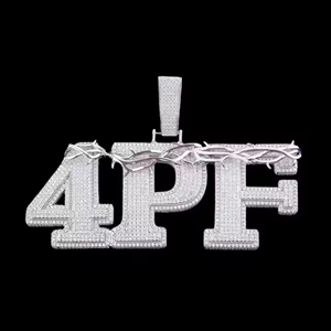 สร้อยคอจี้เพชรรูปมงกุฎเพชรโมอิสสุดหรูสไตล์ฮิปฮอป D VVS ประดับสำหรับปาร์ตี้ - Product Image 3