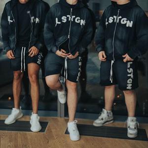 Unisex 100% Cotton High <b>Sweat</b> <b>Shorts</b> for <b>men</b> Graphic Print Distressed Acid Wash Embroidery Applique Custom <b>Men's</b> <b>Shorts</b> - Product Image 5