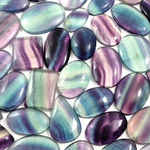 Lot de cabochons en fluorite naturelle en vrac pour la fabrication de bijoux, pierres précieuses de guérison en quartz - Product Image 3