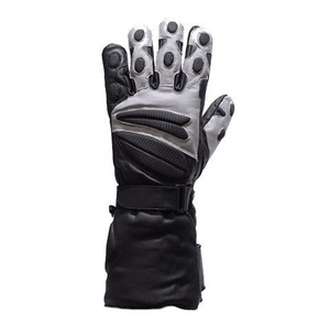 Motorbike Riding Full Finger Black & Gray Leather Long Gloves Motorcycle Auto Racing Wear Gloves For Men - Product Image 2