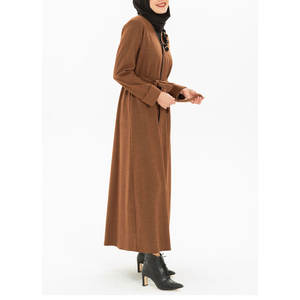 2022 été haut de gamme Logo personnalisé Abaya pour femmes vêtements traditionnels musulmans avec manches longues et haut brillant - Product Image 5