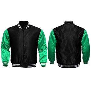 Offre Spéciale blousons aviateur en satin de haute qualité pour hommes vestes de baseball en satin à épaules tombantes de couleur unie - Product Image 1