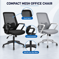 Chaise de bureau ergonomique en maille, réglable en hauteur, pivotante, pour ordinateur, conférence, poste de travail, mobilier commercial, base en nylon