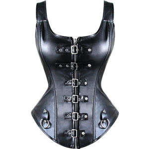 Nueva llegada suave Spandex/poliéster corsé Steampunk deshuesado Burlesque Bustier Lencería Top negro firme Control cintura Cinchers OEM - Product Image 1
