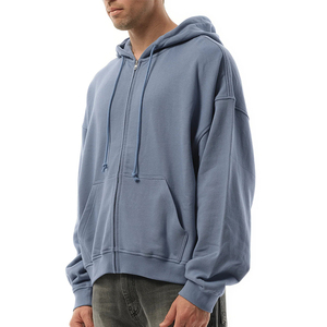 Cropped Hoodie High Quality Plain Drawstring Zipper Fashion Hoodie Cotton Hoodie Fabric Tie Dye Fabric for Sweatshirt - Product Image 6