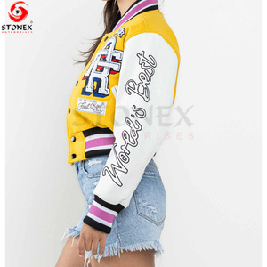 Chaqueta Varsity Corta para Mujer de Marca Privada, Chaqueta de Béisbol Universitaria Premium para Marcas de Ropa de Boutique y Tiendas Minoristas - Product Image 6