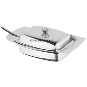 Fabricant de beurre écologique non toxique en aluminium de forme personnalisée avec couvercle en verre Plat à beurre au fromage fait à la main le plus vendu - Product Image 6