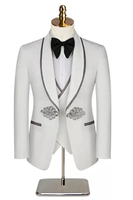 Costume Trois Pièces Sur Mesure pour Hommes, Élégant, avec Fermeture Décorative, Idéal Mariage, Cérémonie ou Affaires, Options Grandes Tailles