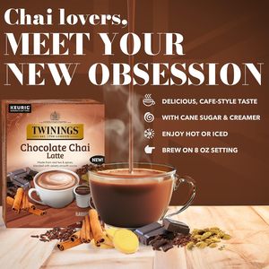 Twinings Chocolate Chai Latte, Cápsulas de Té K-Cup para Keurig, Paquete de 22 - Product Image 5