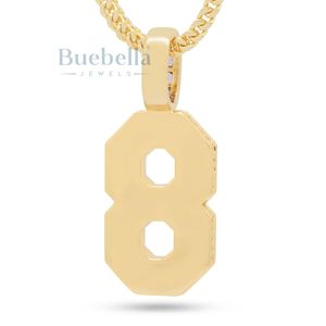 Clásico número 8 negro Mamba Hip Hop colgante collar Iced Out Moissanite Bling hombres Streetwear joyería 18K cadena chapada en oro - Product Image 2