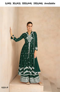 FabZone de haute qualité adultes indien ethnique Palazzo costume dernier concepteur lourd rayonne fil broderie impression travail pour les fêtes - Product Image 4