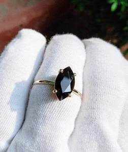 <b>Black</b> Spinal Brilliant Cut <b>Stone</b> Lovers Shape <b>Ring</b> 925 Sterling <b>Silver</b> Gold Filled Prong Setting Romantic Wedding Party Women's - Product Image 4