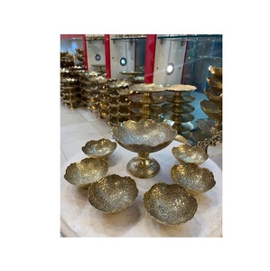 Bol unique en métal plaqué or en laiton Best-seller Service de fruits secs classique pour fête Vaisselle jetable Vaisselle - Product Image 3