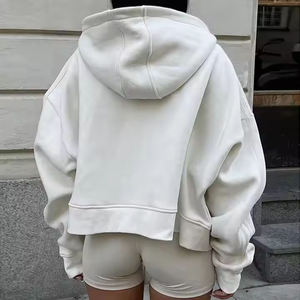 Sweats à capuche oversize pour femmes, épaules tombantes, poids lourd, 100% coton, manches longues, lettres imprimées pour femmes, nouvel arrivage - Product Image 3