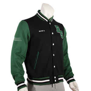 Chaqueta bomber de piloto verde callejero de nuevo diseño con parches de chenilla bordado elegante chaquetas universitarias con letras de graffiti - Product Image 2