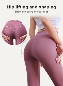 Leggings de Punto Elástico sin Costuras, Tela Suave, Pantalones de Yoga Ajustados, Levanta Glúteos, Cintura Alta, Leggings Scrunch para Mujer - Product Image 6