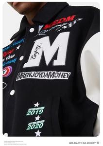 แจ็กเก็ตขนสัตว์ทีมตัวแทนฮิปฮอปสตรีท Y2K ย้อนยุคปักโลโก้ด้านหน้าผ้าไนลอนสำหรับฤดูหนาว - Product Image 2