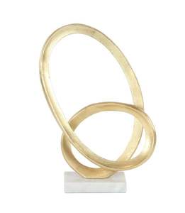 Escultura de metal decorativa de mesa moderna con curvas artísticas y pulido Premium, ideal para escritorios y estudios de oficina de lujo - Product Image 1