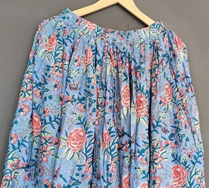 Jupe longue en coton indien faite à la main pour femmes, taille plus, style vintage formel, respirante, imprimé floral naturel, festivals - Product Image 2