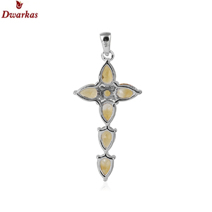 High Fashion Jewelry <b>Silver</b> Religious Jewelry Necklace Solid 925 Sterling <b>Silver</b> Citrine Gemstone <b>Cross</b> <b>Pendant</b> - Product Image 2