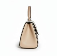 Sac à main de luxe vintage pour femme, en cuir beige et marron, avec poignée de créateur, fermeture éclair structurée, résistant à l'eau