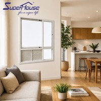 Fenêtre coulissante en aluminium avec persienne pour hôtel, appartement, bâtiment commercial, résistant aux ouragans, NOA NFRC