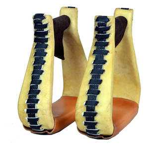 Caballo de cuero de primera calidad Western Saddle Stirrups Breeches Floral Tooled Pair Western Stirrups Barrel Racing Trail Riding Rodeo Tack - Product Image 4