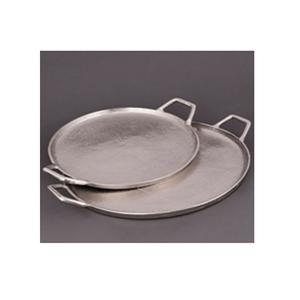 Plateaux de service classiques avec poignées de grenade pour la maison hôtel Restaurant couleur argent Design moderne plateaux de service en métal fournitures - Product Image 5