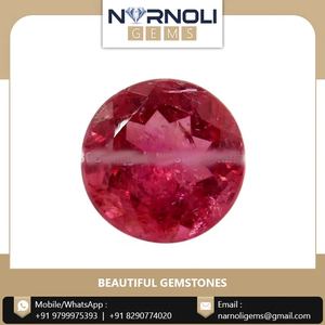 Tourmaline rose de qualité supérieure, de forme ronde, 100 % naturelle, pierre précieuse brute, facettée avec expertise pour un montage époustouflant de bagues et de boucles d'oreilles. - Product Image 2