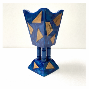 Brûle-encens religieux en bois d'acacia avec incrustation de résine époxy écologique, motif palmier, finition polie, design sculptural pour - Product Image 6